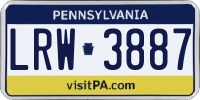 PA license plate LRW3887