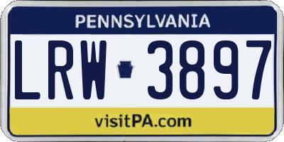 PA license plate LRW3897