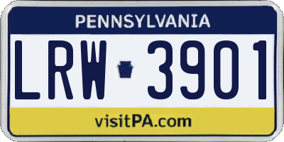 PA license plate LRW3901