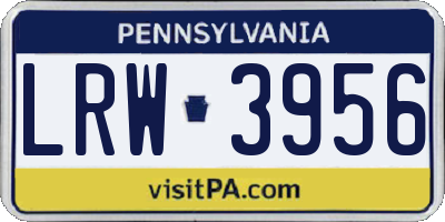 PA license plate LRW3956