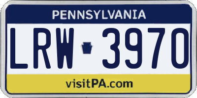PA license plate LRW3970