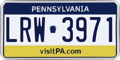 PA license plate LRW3971
