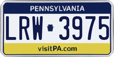PA license plate LRW3975