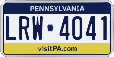 PA license plate LRW4041