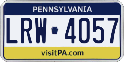 PA license plate LRW4057