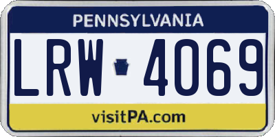 PA license plate LRW4069