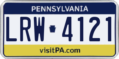 PA license plate LRW4121