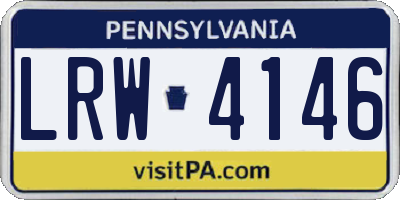 PA license plate LRW4146