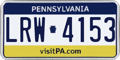 PA license plate LRW4153
