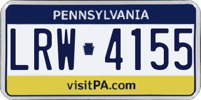 PA license plate LRW4155