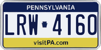 PA license plate LRW4160
