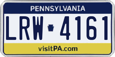 PA license plate LRW4161