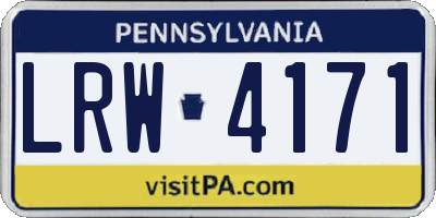PA license plate LRW4171