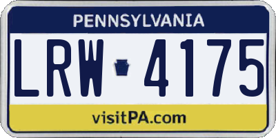 PA license plate LRW4175