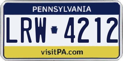 PA license plate LRW4212