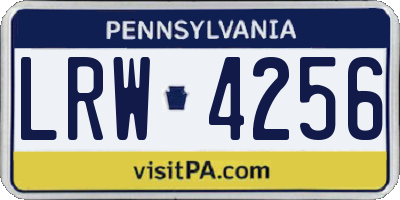 PA license plate LRW4256
