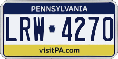 PA license plate LRW4270