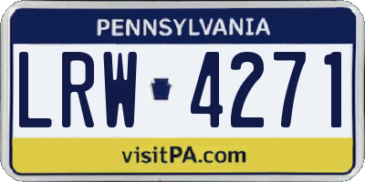 PA license plate LRW4271