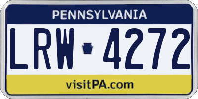 PA license plate LRW4272