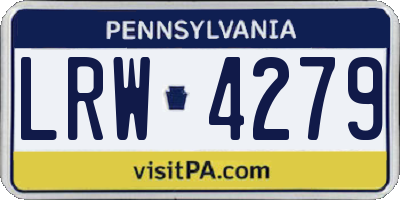 PA license plate LRW4279