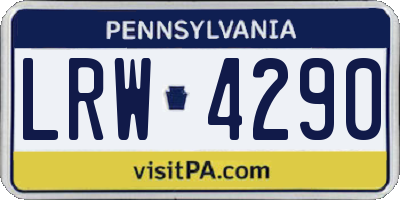 PA license plate LRW4290
