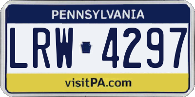 PA license plate LRW4297