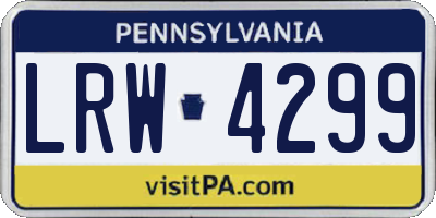 PA license plate LRW4299