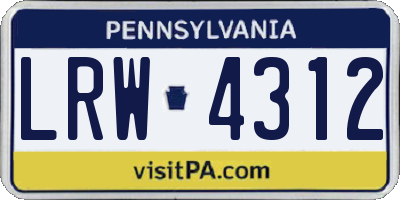 PA license plate LRW4312