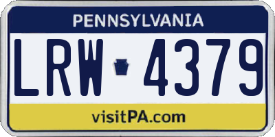 PA license plate LRW4379