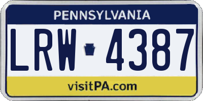 PA license plate LRW4387