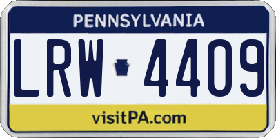 PA license plate LRW4409