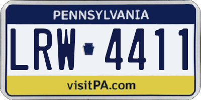 PA license plate LRW4411