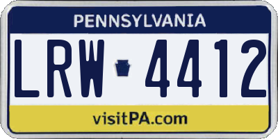 PA license plate LRW4412