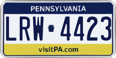 PA license plate LRW4423