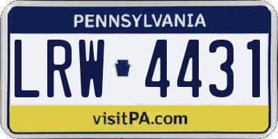 PA license plate LRW4431