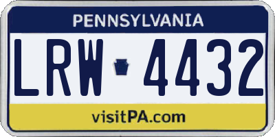 PA license plate LRW4432