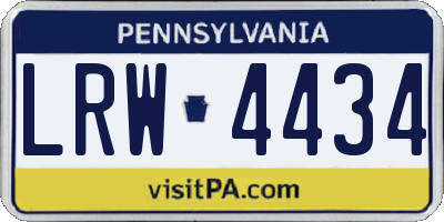 PA license plate LRW4434