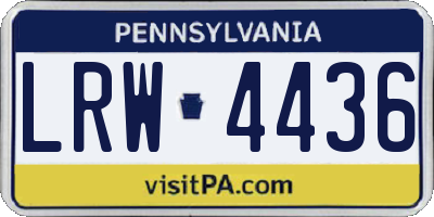 PA license plate LRW4436