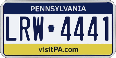 PA license plate LRW4441
