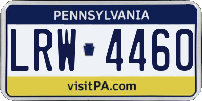 PA license plate LRW4460