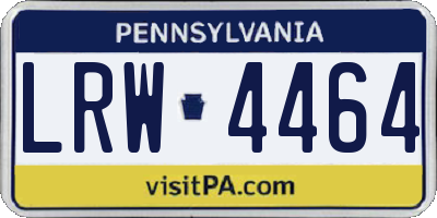 PA license plate LRW4464