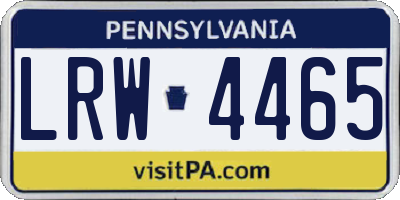 PA license plate LRW4465