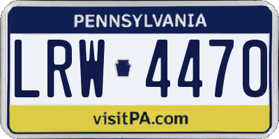 PA license plate LRW4470