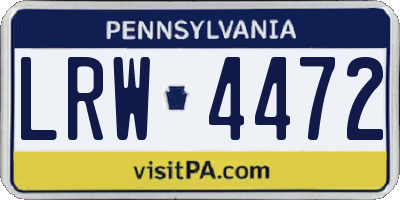 PA license plate LRW4472