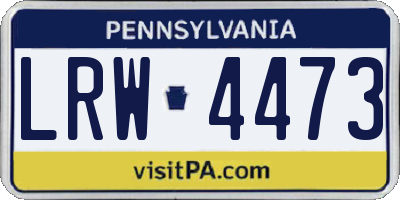 PA license plate LRW4473