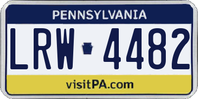 PA license plate LRW4482