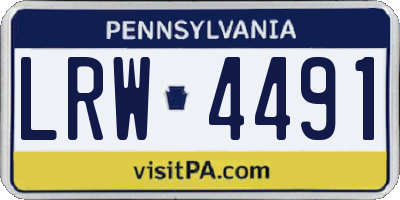PA license plate LRW4491