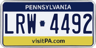 PA license plate LRW4492
