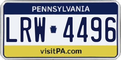 PA license plate LRW4496