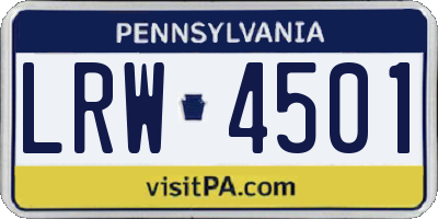 PA license plate LRW4501